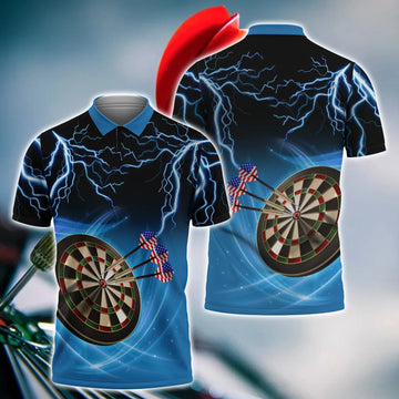 American Flag Dartboart 3D Polo Shirt For Darts Player, Funny Dart Shirt, Sports Shirt, Championship Shirt, Dart Team Shirts