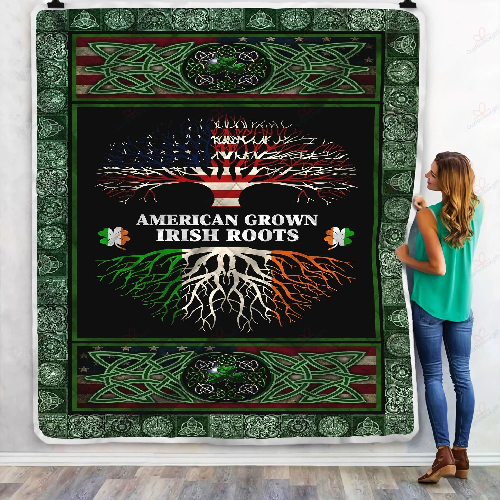 American Grown Irish Roots Sherpa Fleece Blanket&Quilt