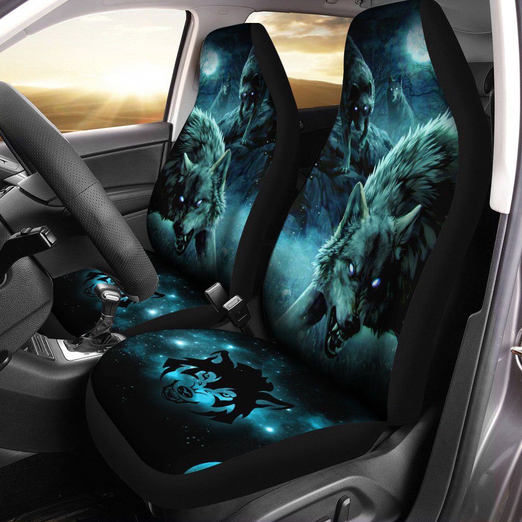 Angry Wolf Car Seat Covers Custom Car Interior Accessories - Gearcarcover - 1