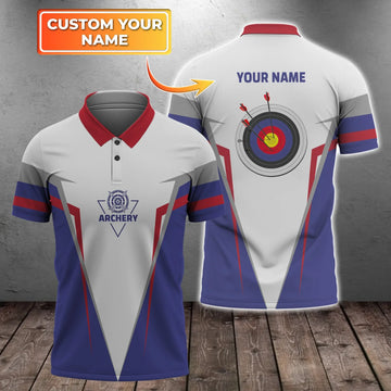 Archery Polo Shirt All Over Print Can Custom Name, Team Sport GifT