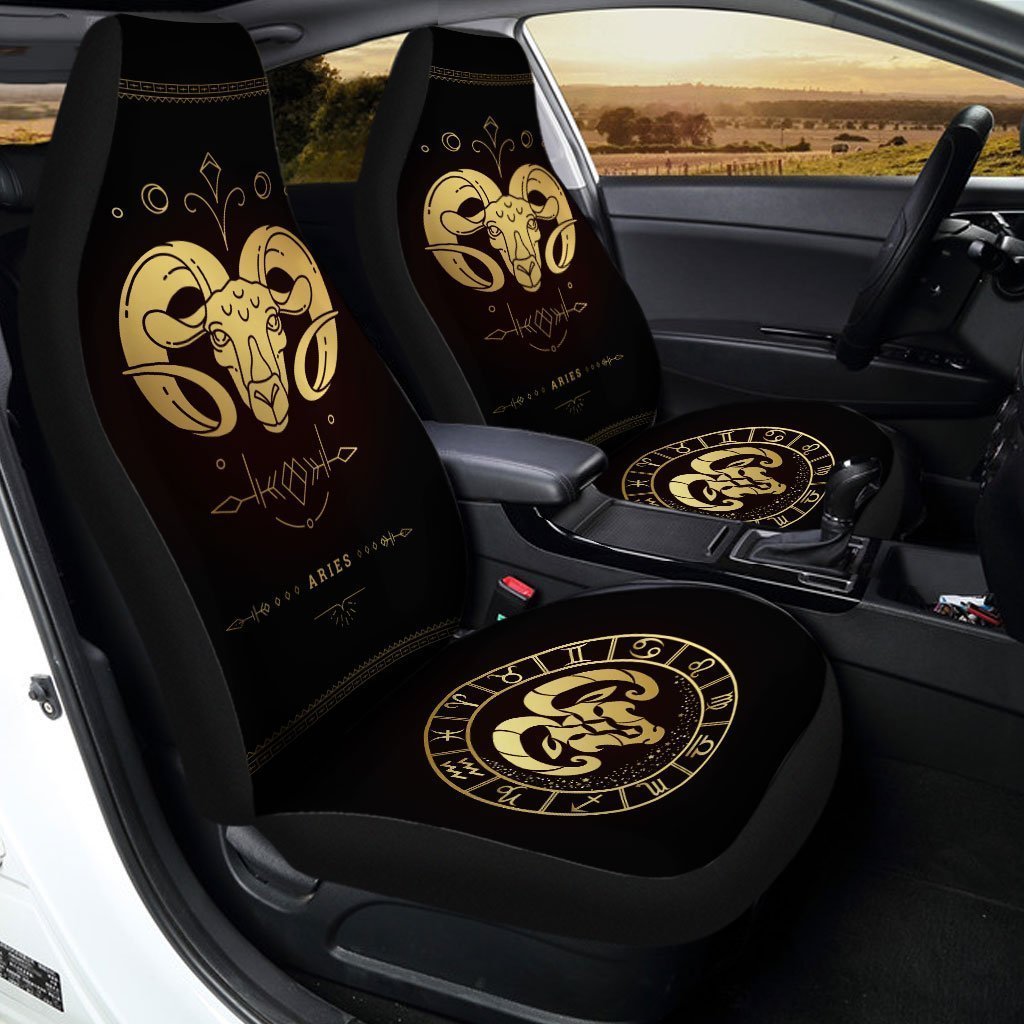 Aries Horoscope Car Seat Covers Custom Birthday Gifts Car Accessories - Gearcarcover - 1