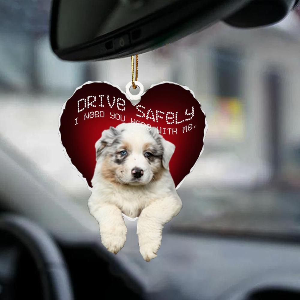 Australian Shepherd 2 Drive Safely Car Hanging Ornament, Gift For Dog Lover