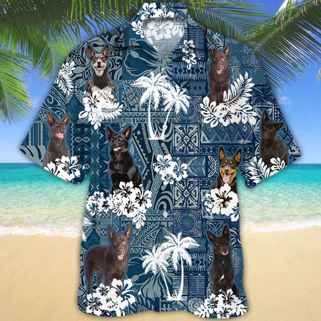 Australian Kelpie Hawaiian Shirt, Dog Hawaiian Shirt Men, Short Sleeve Hawaiian Aloha Shirt