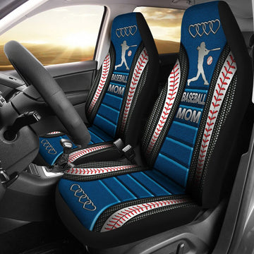 Baseball Mom Ad Heart Car Seat Blue Covers, Seat Covers Set of Two, Automotive Seat Covers Set