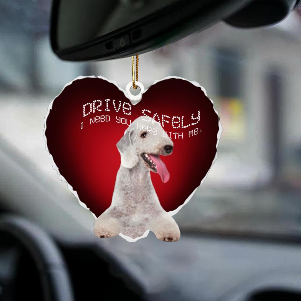 Bedlington Terrier Drive Safely Car Hanging Ornament, Gift For Dog Lover