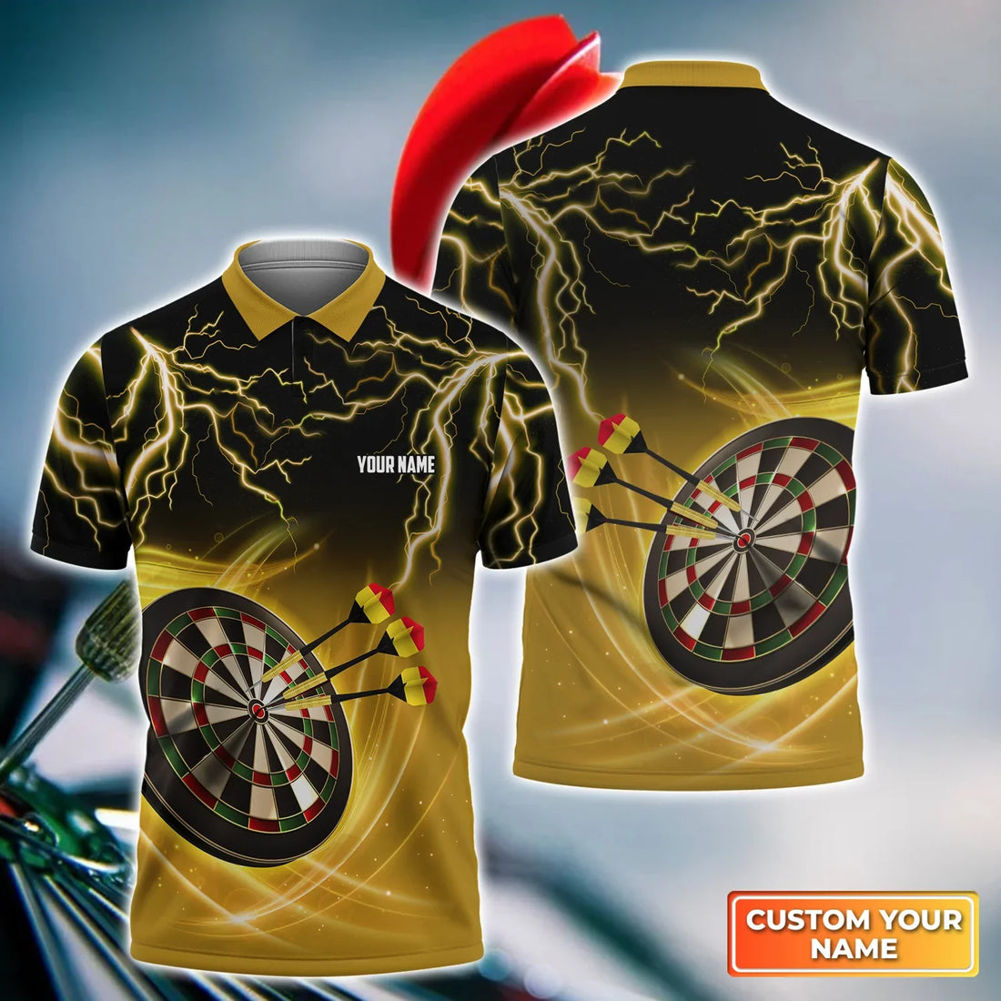 American Darts Player Polo 3D Shirt For Darts Player, Dart Shirt, Sports Shirt, Dart Team Shirts