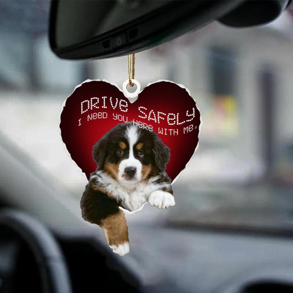 Bernese Mountain Drive Safely Car Hanging Ornament, Gift For Dog Lover