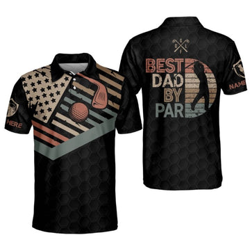 Best Dad by Par Retro Golf Polo Shirt, Men's Golf Gift, Dad T-Shirts Gifts, Gifts For Golfers