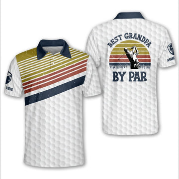 Best Grandpa By Par Golf Polo Shirt, Papa polo shirt, Grandpa polo shirt