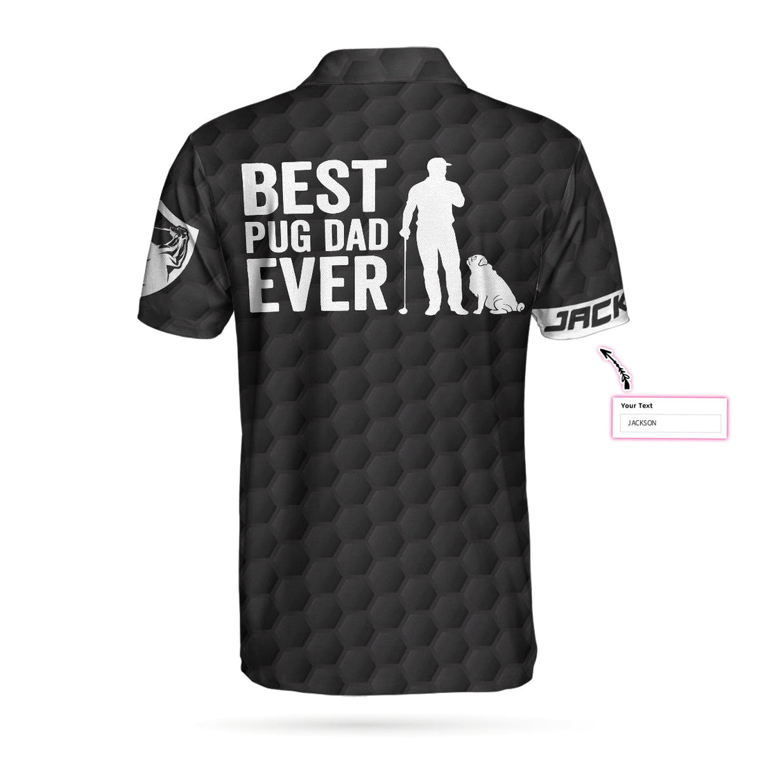 Best Pug Dad Ever Golfer Custom Polo Shirt Personalized Black American Flag Golf Shirt For Men Golf Shirt For Pug Lovers - 1