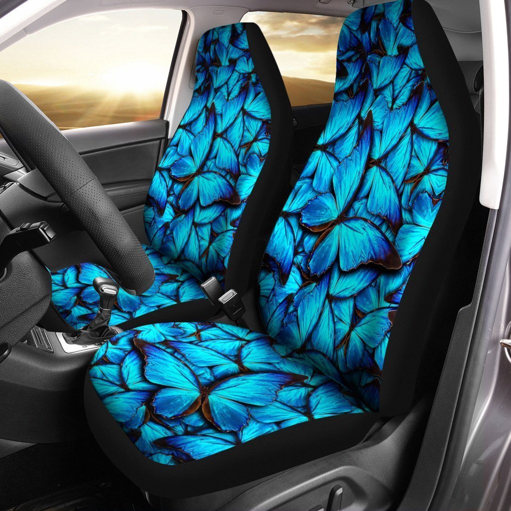 Blue Butterfly Car Seat Covers Custom Cool Car Accessories - Gearcarcover - 1