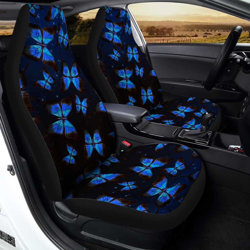 Blue Morpho Butterfly Car Seat Covers Custom Insect Car Accessories - Gearcarcover - 1