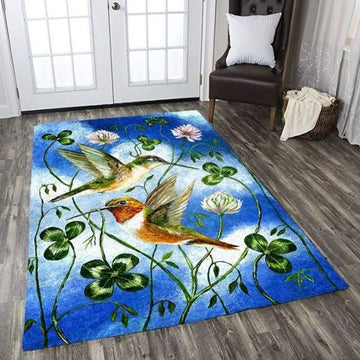 PF 3D Printed Blue Hummingbird Rectangle Limited Edition Rug Rectangular rug