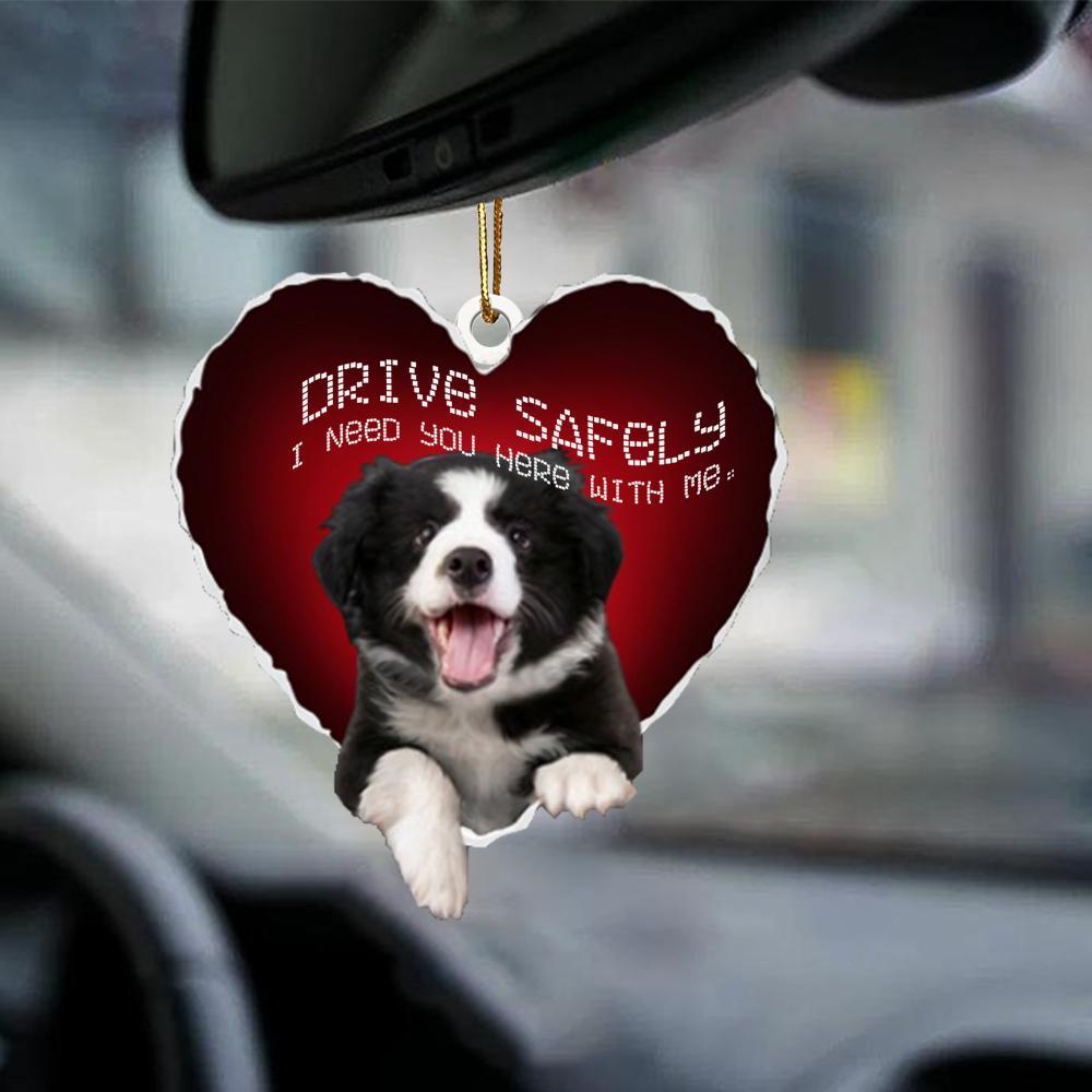Border Collie 2 Drive Safely Car Hanging Ornament, Gift For Dog Lover