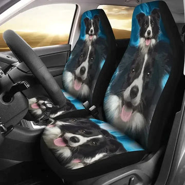 Border Collie Dog Blue Sky Printed Car Seat Covers