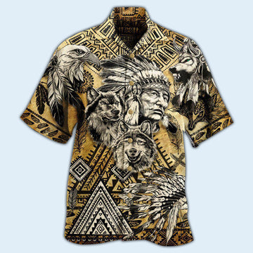 Native Born To Be A Native American Vintage - Hawaiian Shirt - Owl Ohh - Owl Ohh