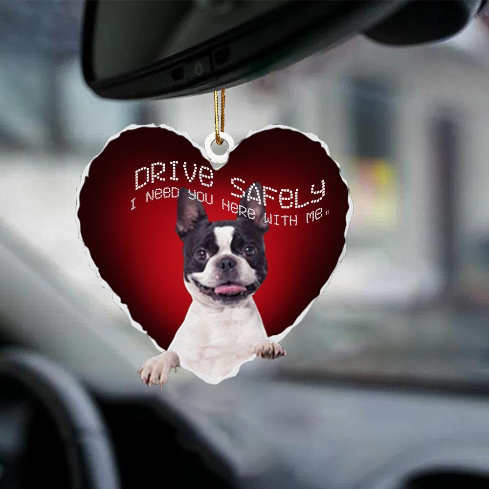 Boston Terrier Drive Safely Car Hanging Ornament, Gift For Dog Lover