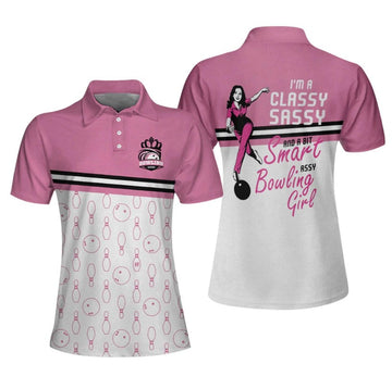 Bowling Girl Cute Polo Shirt For Ladies, bowling polo shirt for Women