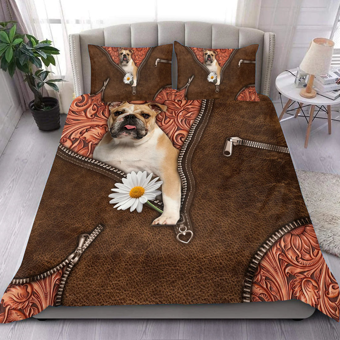 Bulldog Premium Bedding Set of 3, Gift for Dog Lovers, Dog Dads, Dog Moms