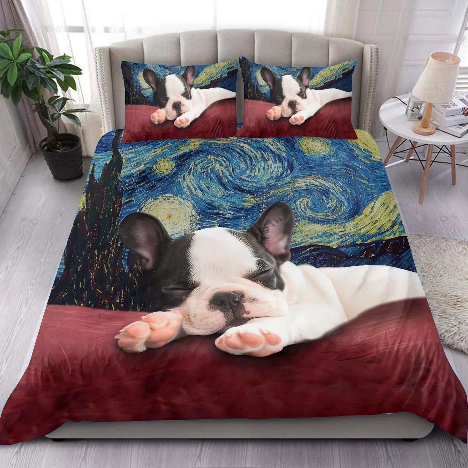 Bulldog Premium Bedding Set of 3, Gift for Dog Lovers, Dog Dads, Dog Moms
