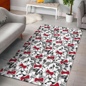 PF 3D Printed Bulldog Tuxedo Pattern Print Area Limited Edition Rug Rectangular rug