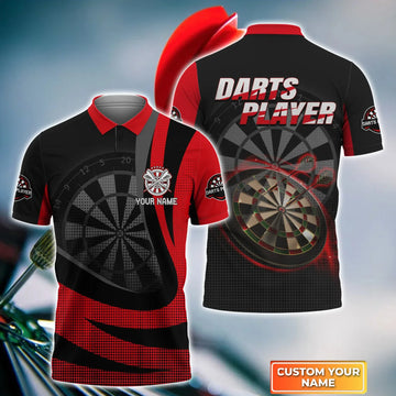 Dartboart Personalized Name 3D Polo Shirt For Darts Player, Dart Team Shirts, Polo shirt for men