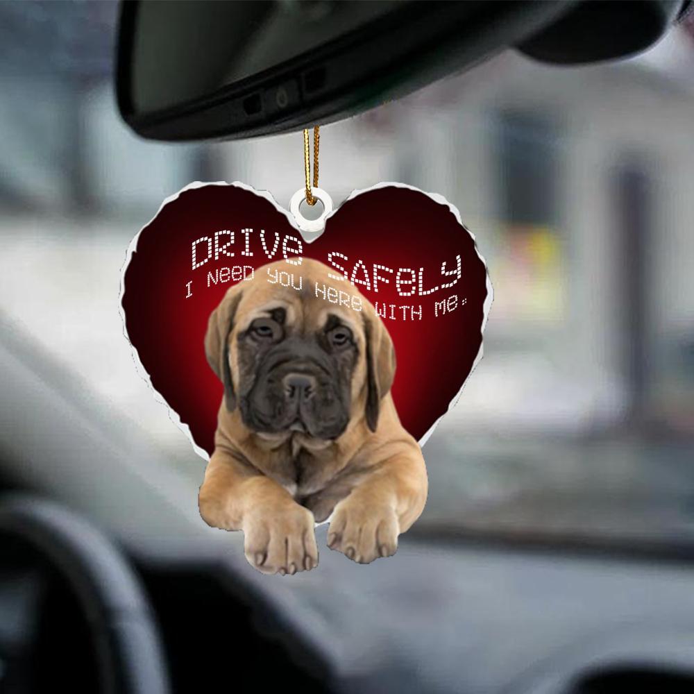 Bullmastiff Drive Safely Car Hanging Ornament, Gift For Dog Lover
