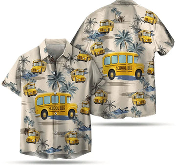Bus Driver Hawaii shirt, Bus Hawaiian aloha shirt, Gift for Driver Dad, Grandpa1