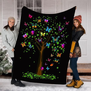 Butterflies Tree Awesome In St. Patrick's Day Blanket quilt