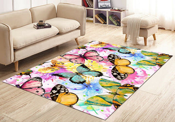 PF 3D Printed Butterfly Limited Edition Rug  Rectangular rug