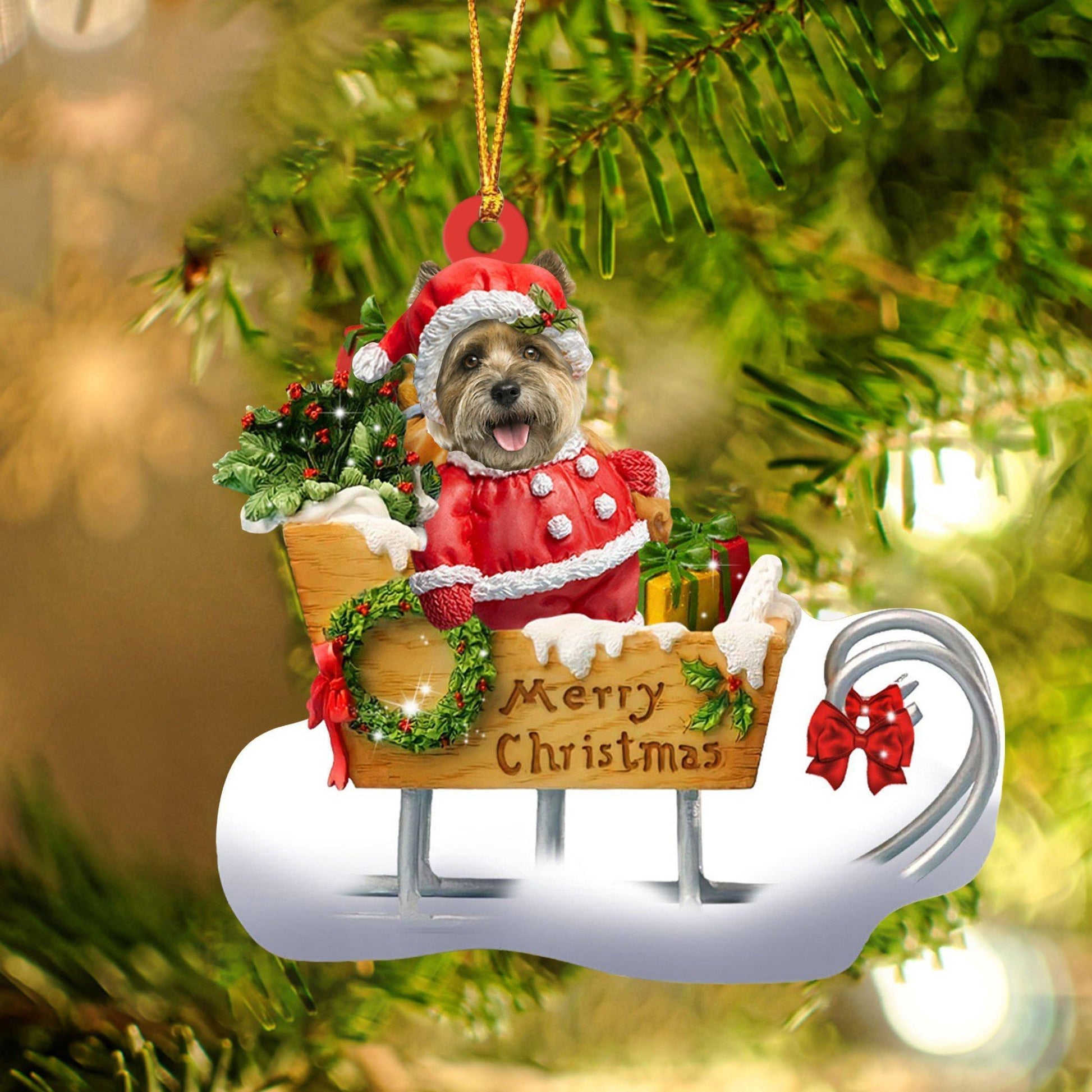 Cairn Terrier Merry Christmas Ornament, Gift For Dog Lover