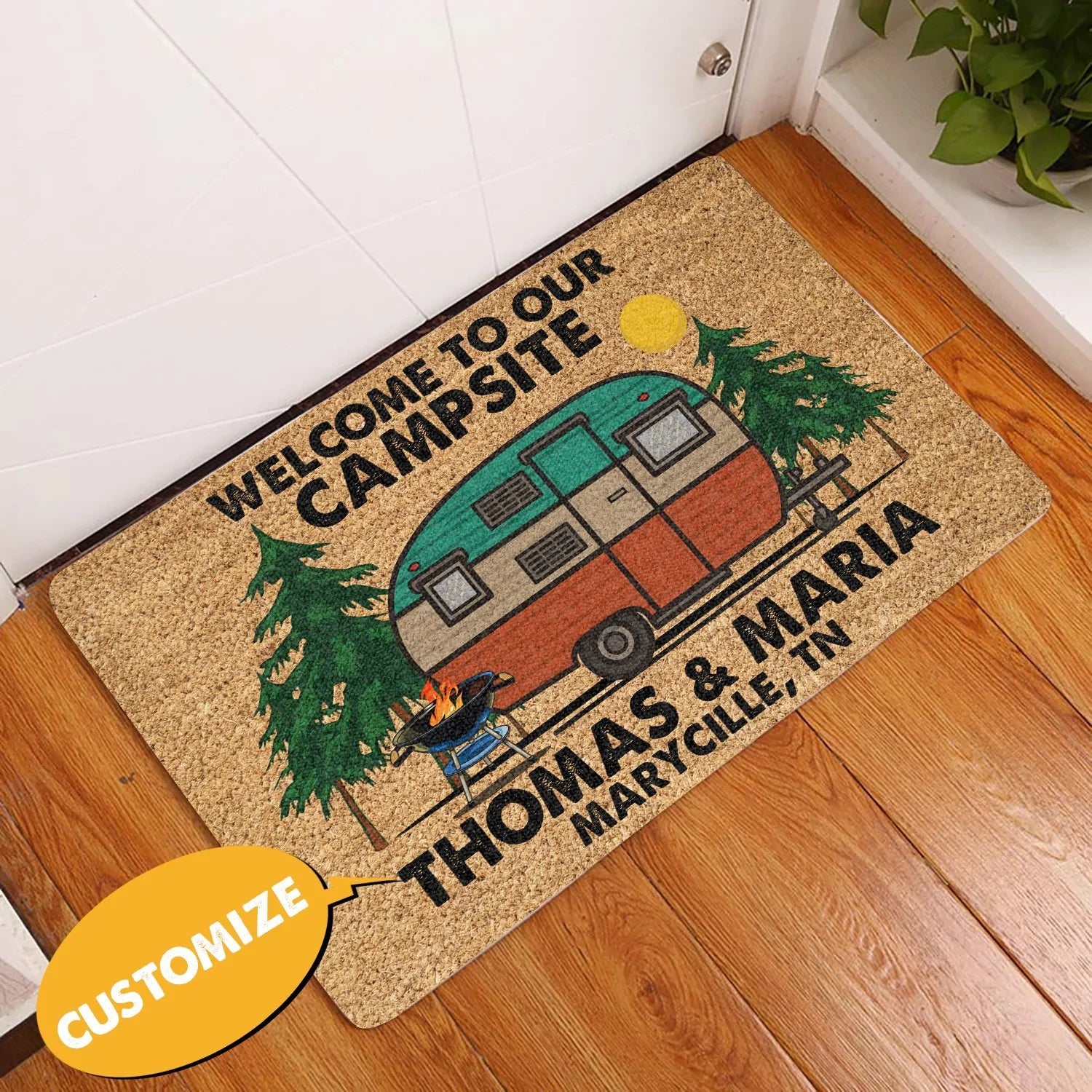 Camping Lovers Door Mat Welcome To Our Campsite