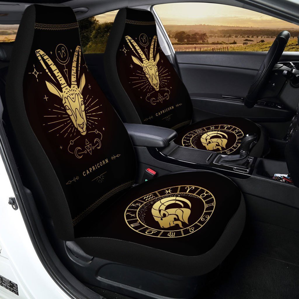 Capricorn Horoscope Car Seat Covers Custom Birthday Gifts Car Accessories - Gearcarcover - 1