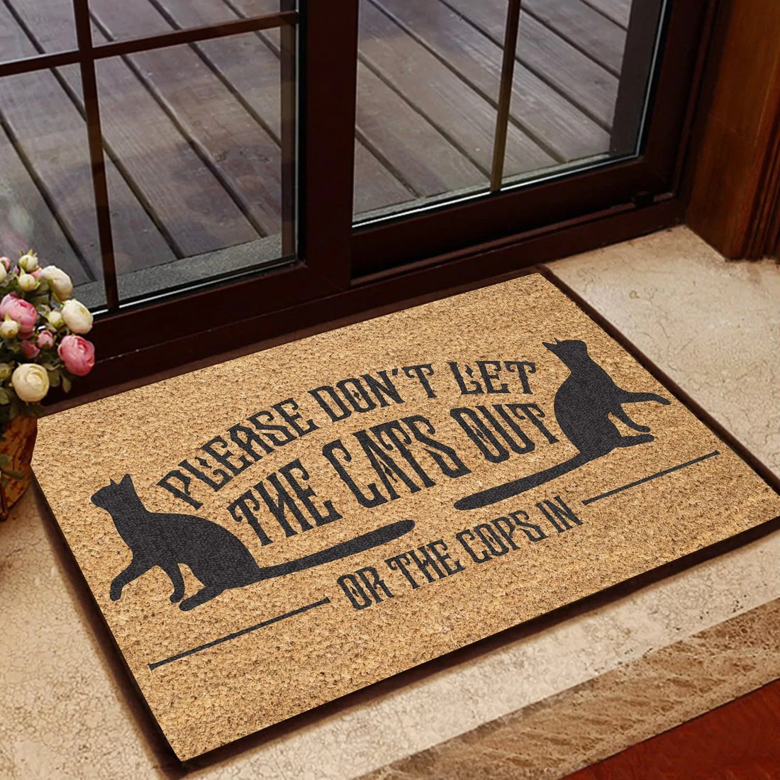 Cat Lovers Door Mat Please Don't Let The Cats Out