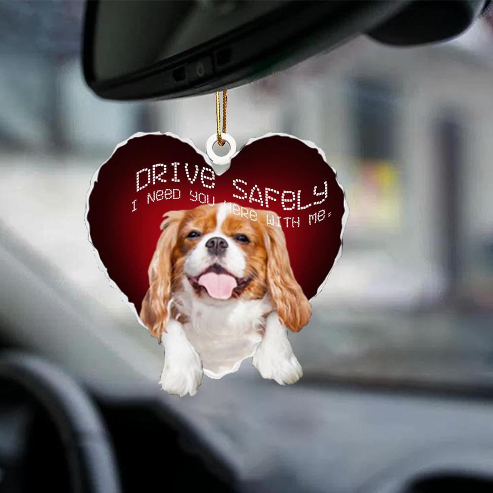 Cavalier King Charles Spaniel Drive Safely Car Hanging Ornament, Gift For Dog Lover