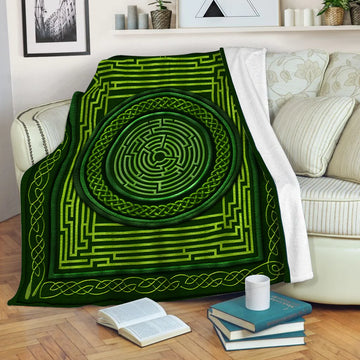 Celtic Irish Labyrinth Pre Blanket Sofa Bed Bed Blanket  Irish Gift St.Patrick's Day Malalan