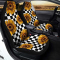 Checkerboard Sunflower Car Seat Covers Custom Car Accessories - Gearcarcover - 2
