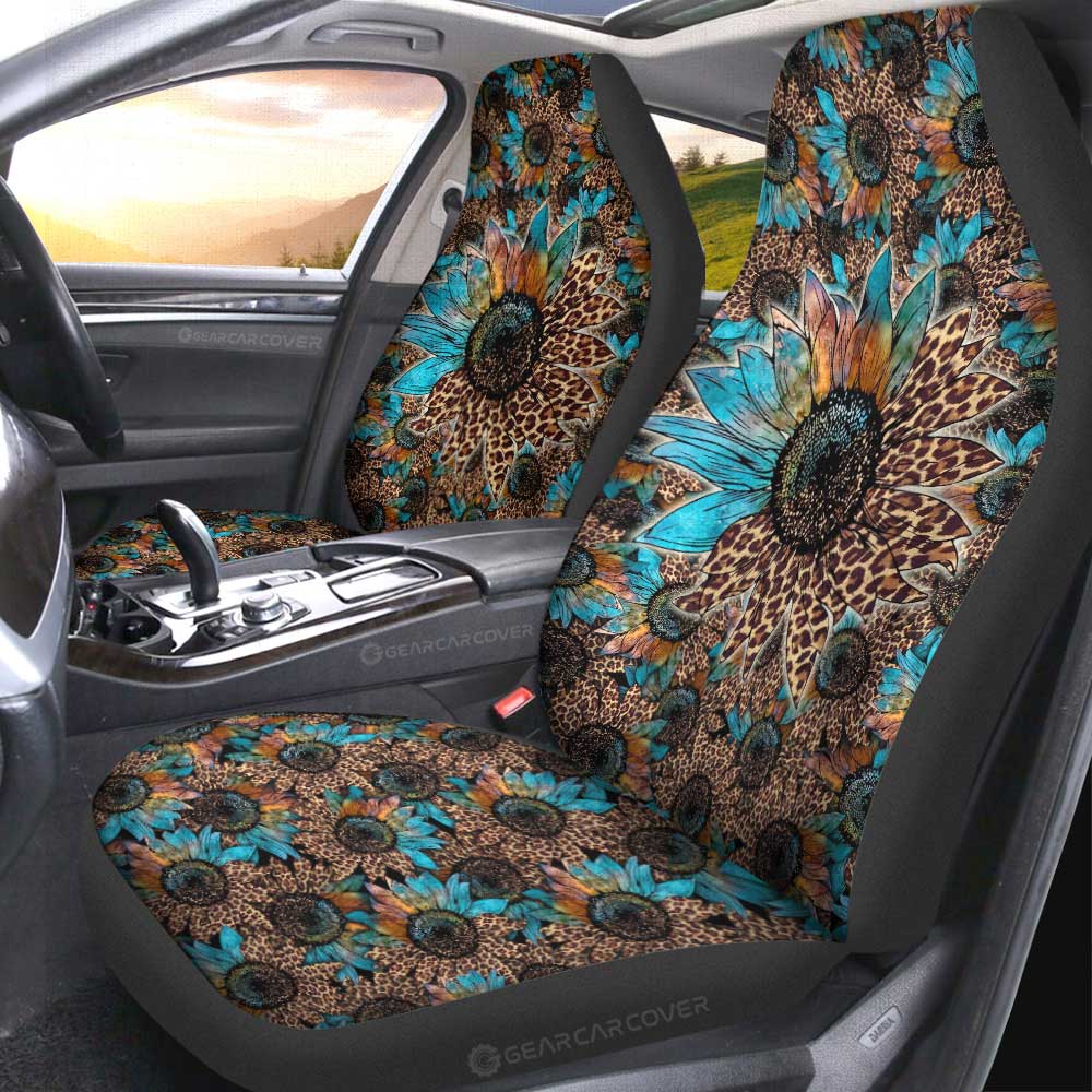 Cheetah Sunflower Car Seat Covers Custom Car Accessories - Gearcarcover - 1