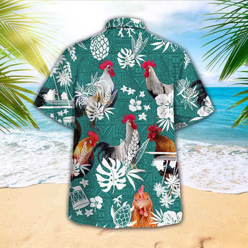 Chicken Hawaiian Shirt, Farm Lover Hawaii Shirt, Hawaiian Casual Button Down Shirt1