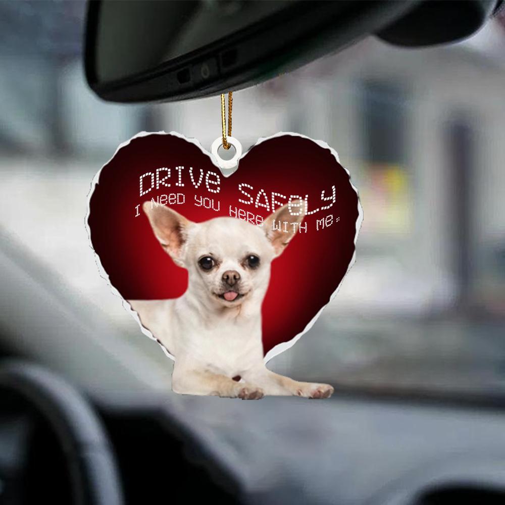 Chihuahua 3 Drive Safely Car Hanging Ornament, Gift For Dog Lover