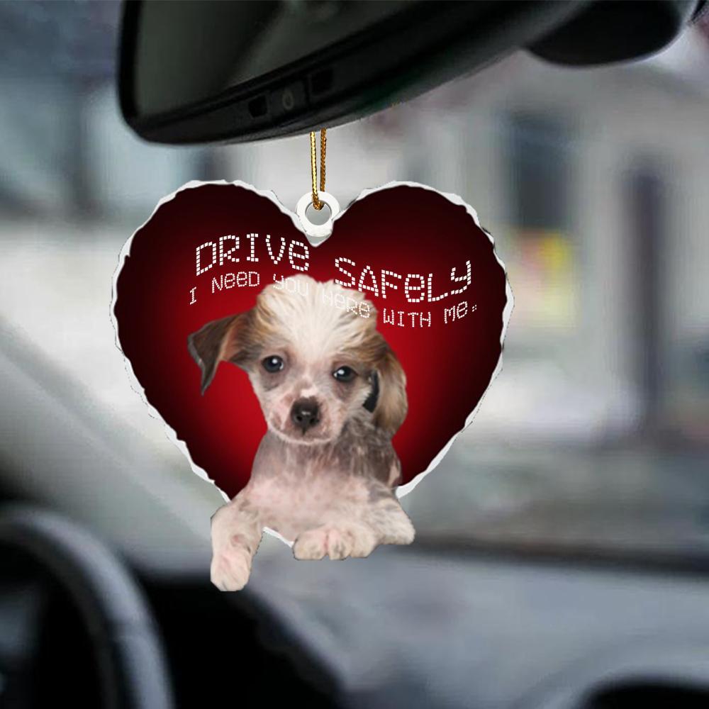 Chinese Crested Drive Safely Car Hanging Ornament, Gift For Dog Lover