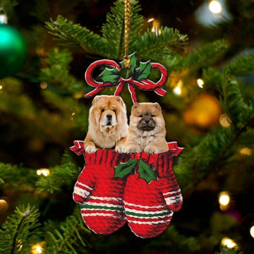 Chow Chow Inside Your Gloves Christmas Holiday Two Sided Ornament, Gift For Dog Lovers