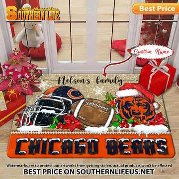 ANFL06-Chicago Bears X-Mas Football Doormat - Custom name