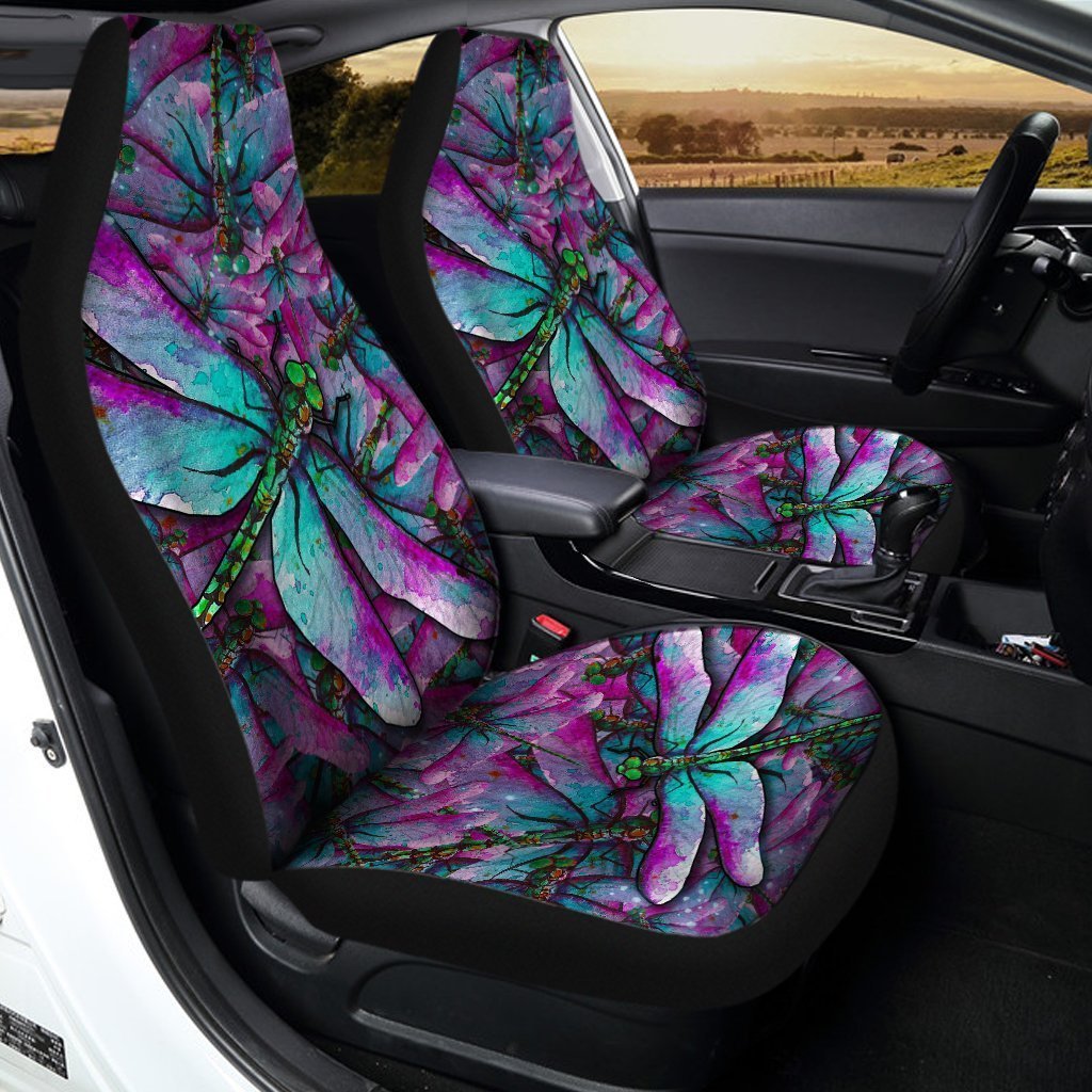 Colorful Dragonfly Car Seat Covers Custom Cool Car Accessories - Gearcarcover - 1