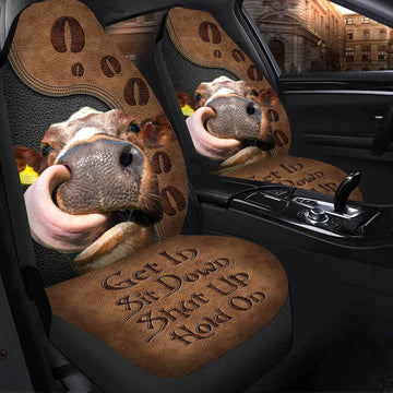 Cow All Over Printed Funny Car Seat Covers