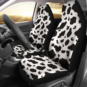 Cow Print Car Seat Covers Pair, Front Seat Covers