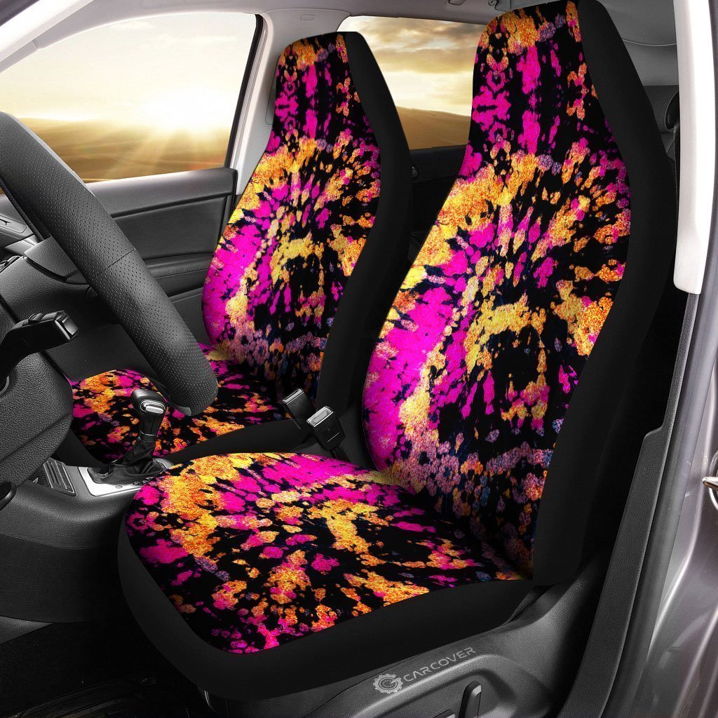 Crumple Tie Dye Car Seat Covers Custom Hippie Car Accessories - Gearcarcover - 1