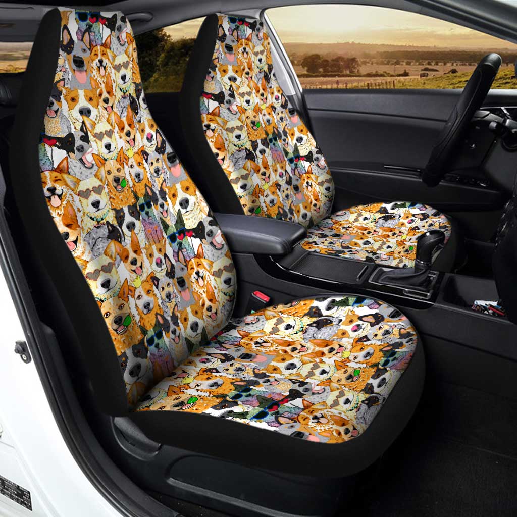 Cute Dog Face Car Seat Covers Custom Pattern Dog Car Accessories - Gearcarcover - 1