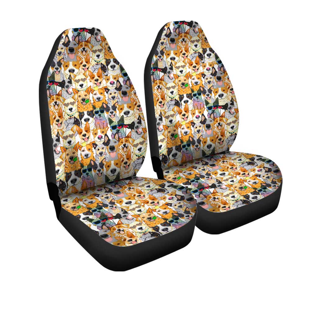 Cute Dog Face Car Seat Covers Custom Pattern Dog Car Accessories - Gearcarcover - 3