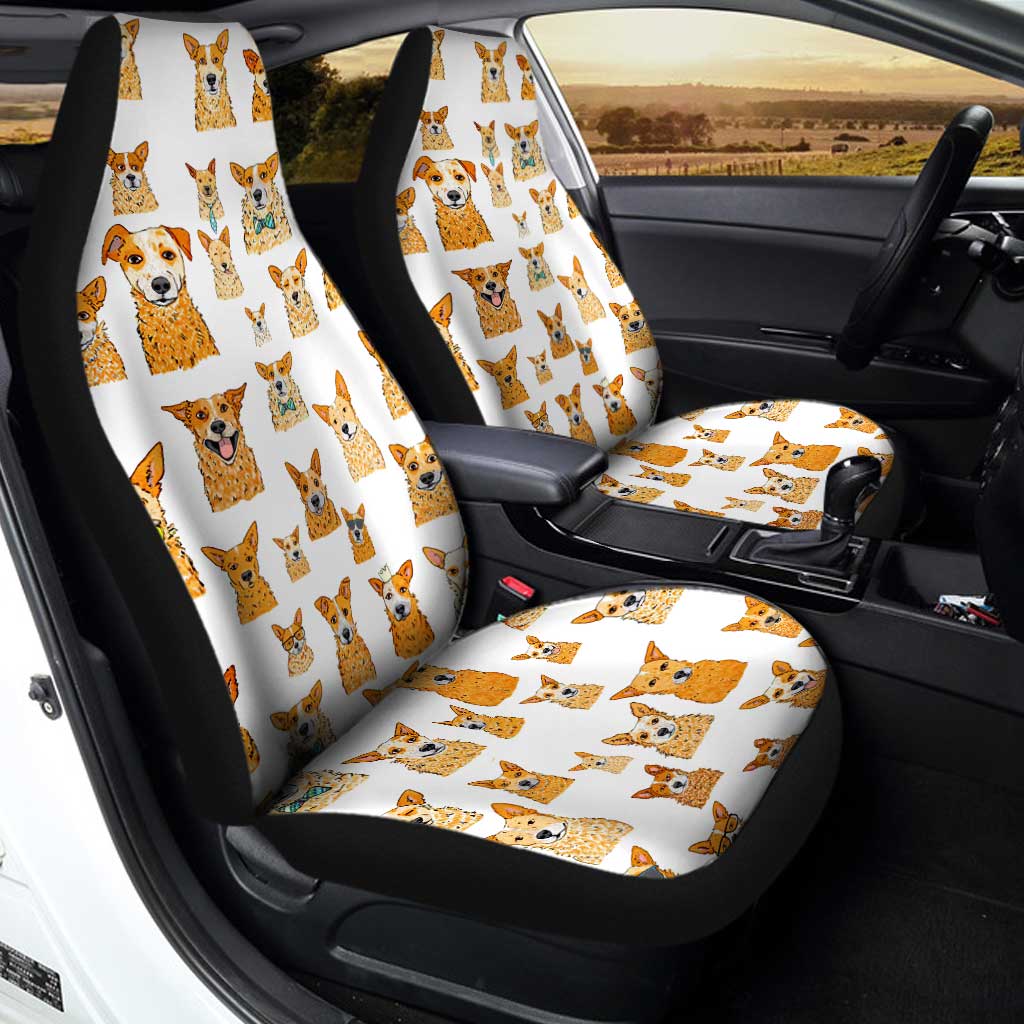 Cute Dog Face Car Seat Covers Custom Pattern Dog Car Interior Accessories - Gearcarcover - 1